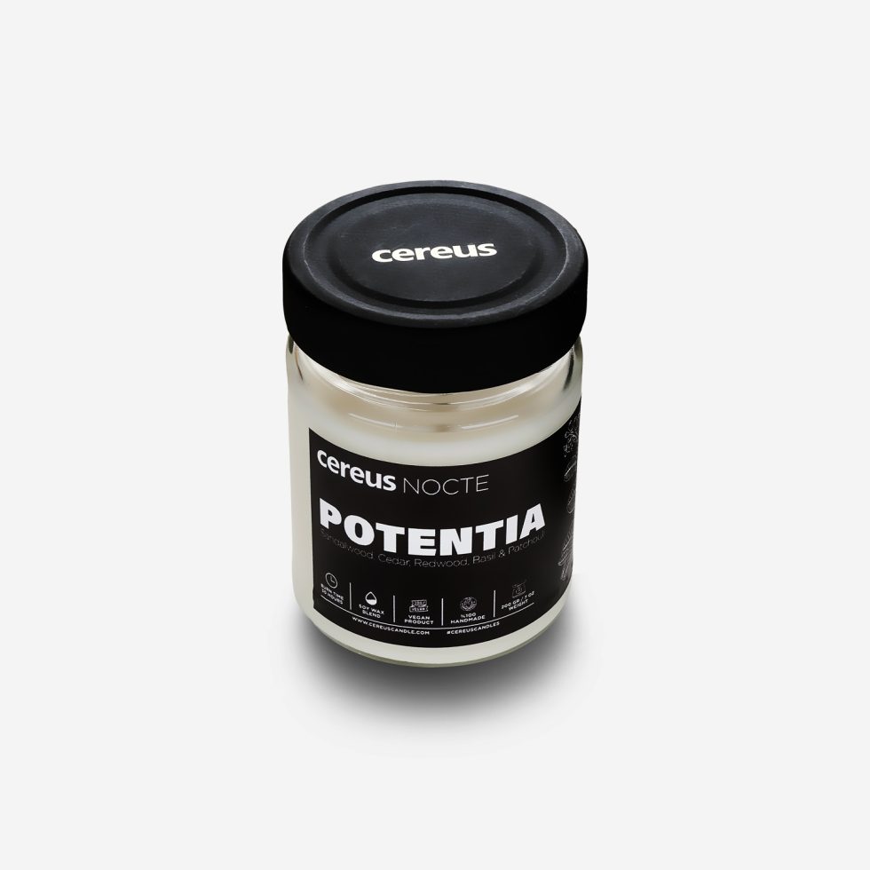 Cereus Nocte Potentia Sandal Ağacı Kokulu Cam Kavanoz Doğal Soya Mum