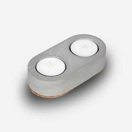 Cereus Inytium Serisi İkili Gri Renk Beton Tealight Mumluk