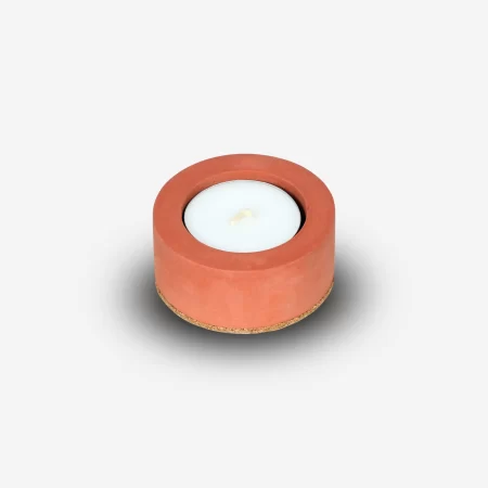 Cereus Inytium Serisi Tekli Kiremit Renk Beton Tealight Mumluk