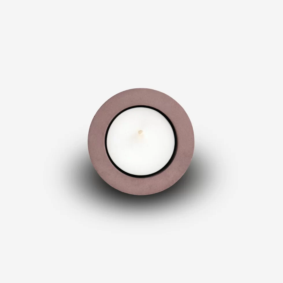 Cereus Inytium Serisi Tekli Mürdüm Renk Beton Tealight Mumluk