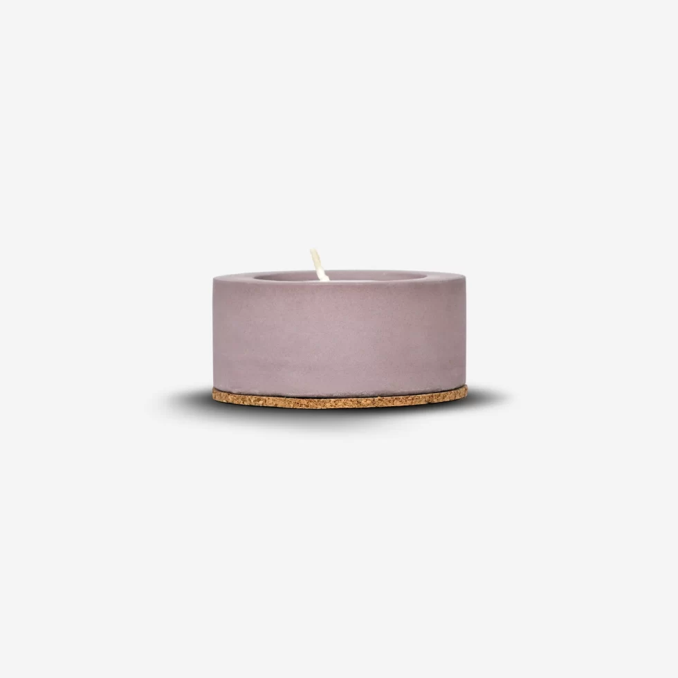 Cereus Inytium Serisi Tekli Mürdüm Renk Beton Tealight Mumluk