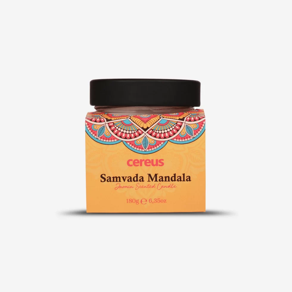 Cereus Samvada Mandala Yasemin Kokulu Kavanoz Doğal Soya Mum