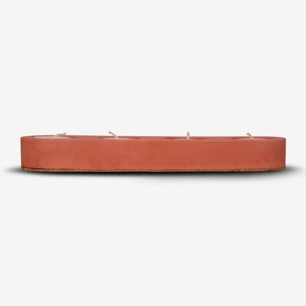 Cereus Inytium Serisi Dörtlü Kiremit Renk Beton Tealight Mumluk