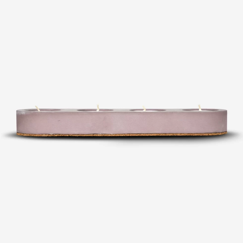 Cereus Inytium Serisi Dörtlü Mürdüm Renk Beton Tealight Mumluk