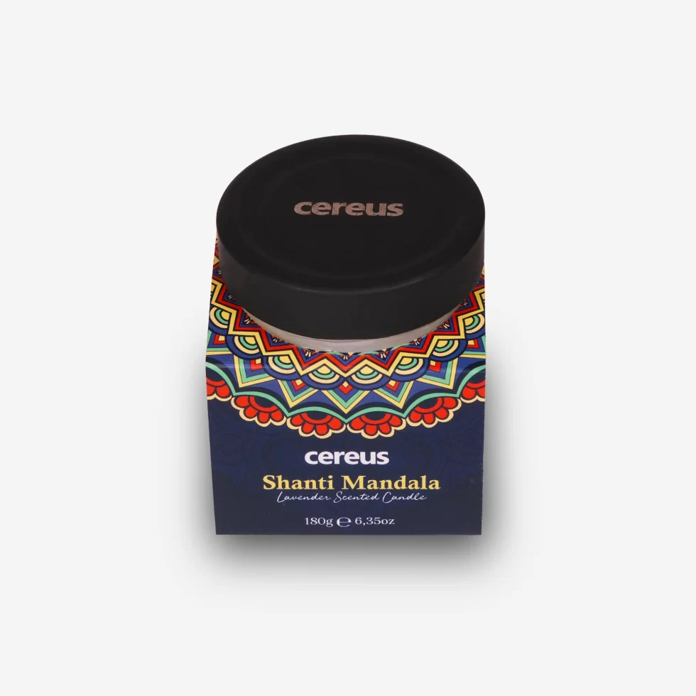 Cereus Shanti Mandala Lavanta Kokulu Kavanoz Doğal Soya Mum