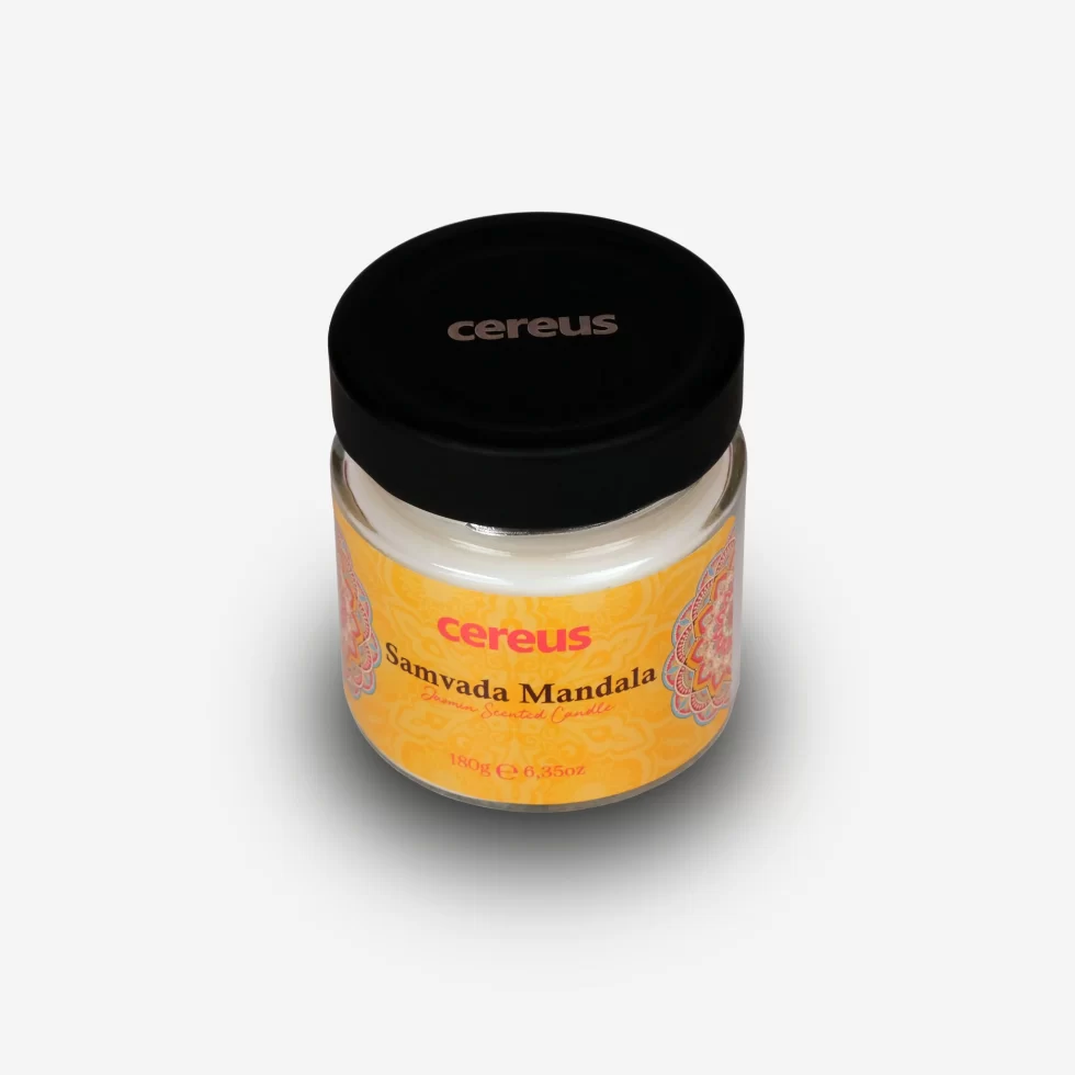 Cereus Samvada Mandala Yasemin Kokulu Kavanoz Doğal Soya Mum