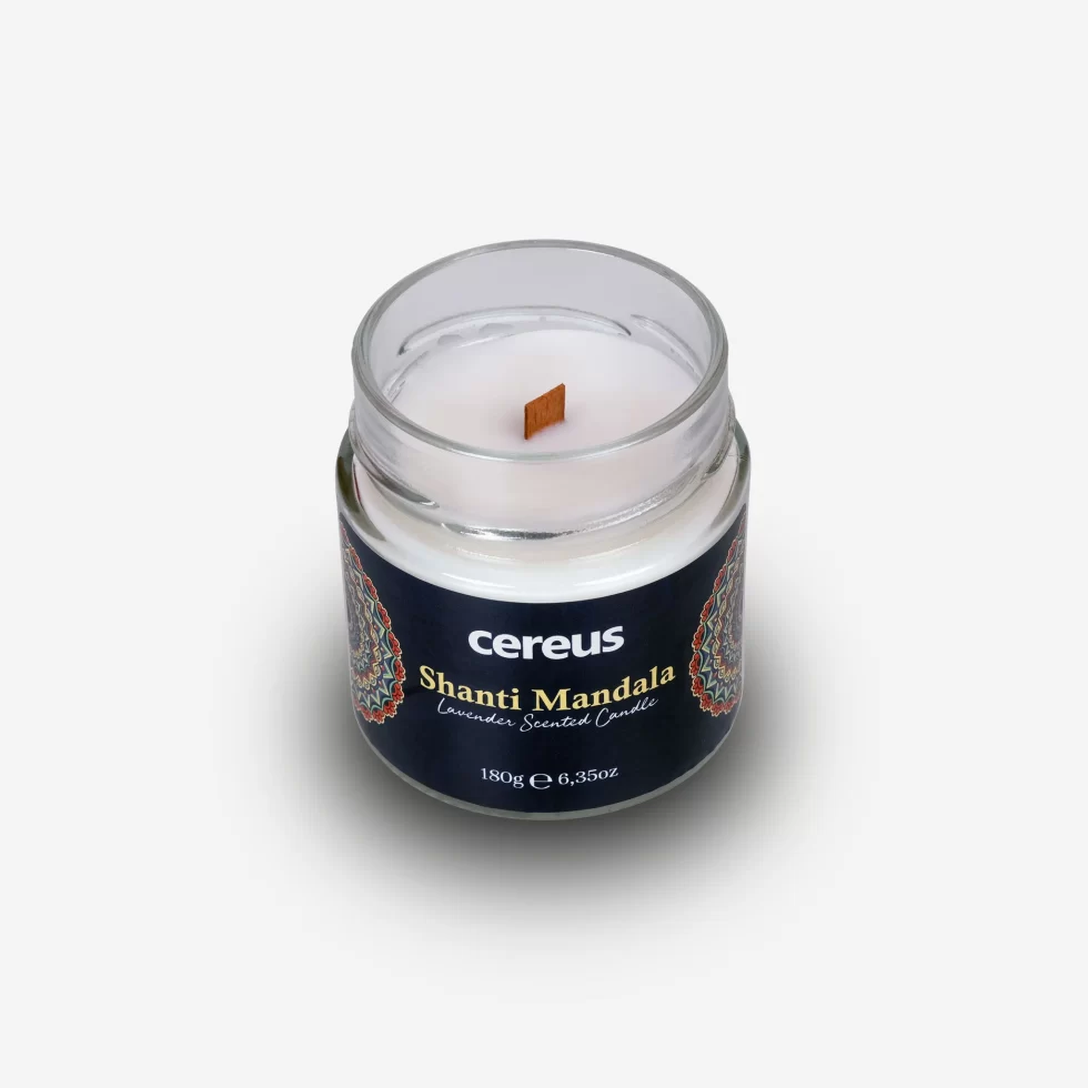 Cereus Shanti Mandala Lavanta Kokulu Kavanoz Doğal Soya Mum